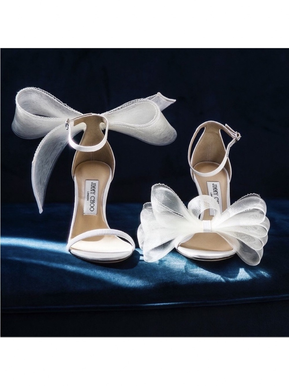 New Jimmy Choo Aveline 100 Latte Sandals Asymmetric Grosgrain Fascinator Bow